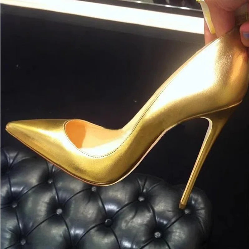 Gold Metallic Women's High Heel Pumps | All For Me Today