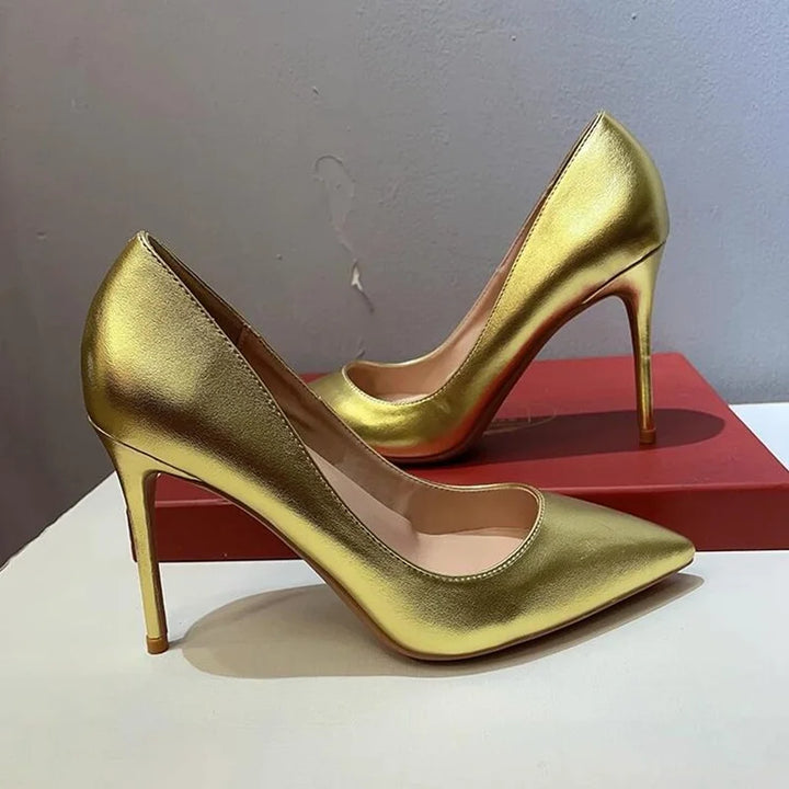 Gold Metallic Women's High Heel Pumps | All For Me Today