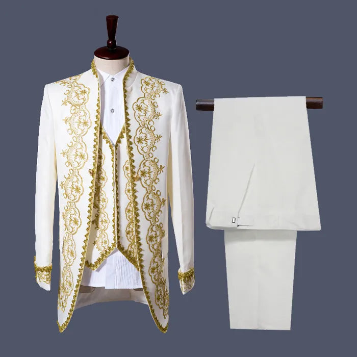 Golden Embroidery Men's Wedding Suit | All For Me Today