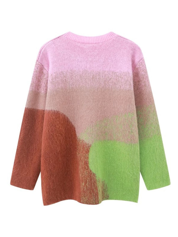 Gradient Colorful Women's Pullover Sweaters | All For Me Today