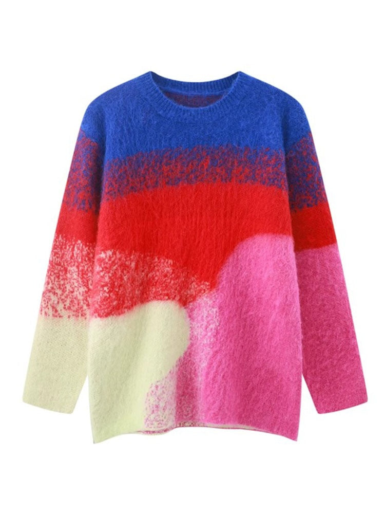 Gradient Colorful Women's Pullover Sweaters | All For Me Today