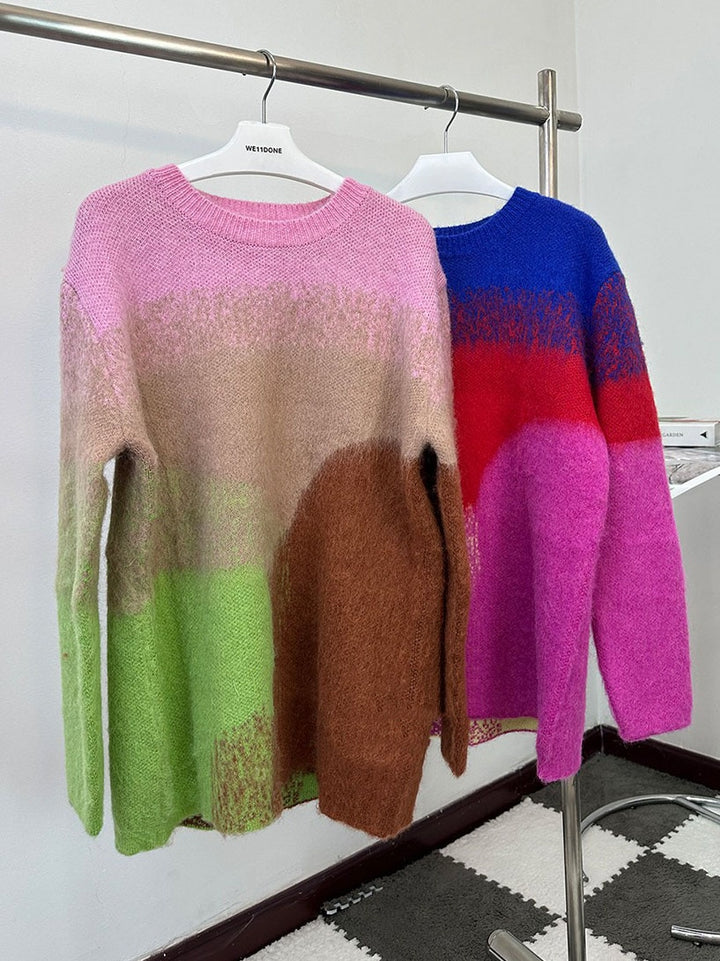 Gradient Colorful Women's Pullover Sweaters | All For Me Today