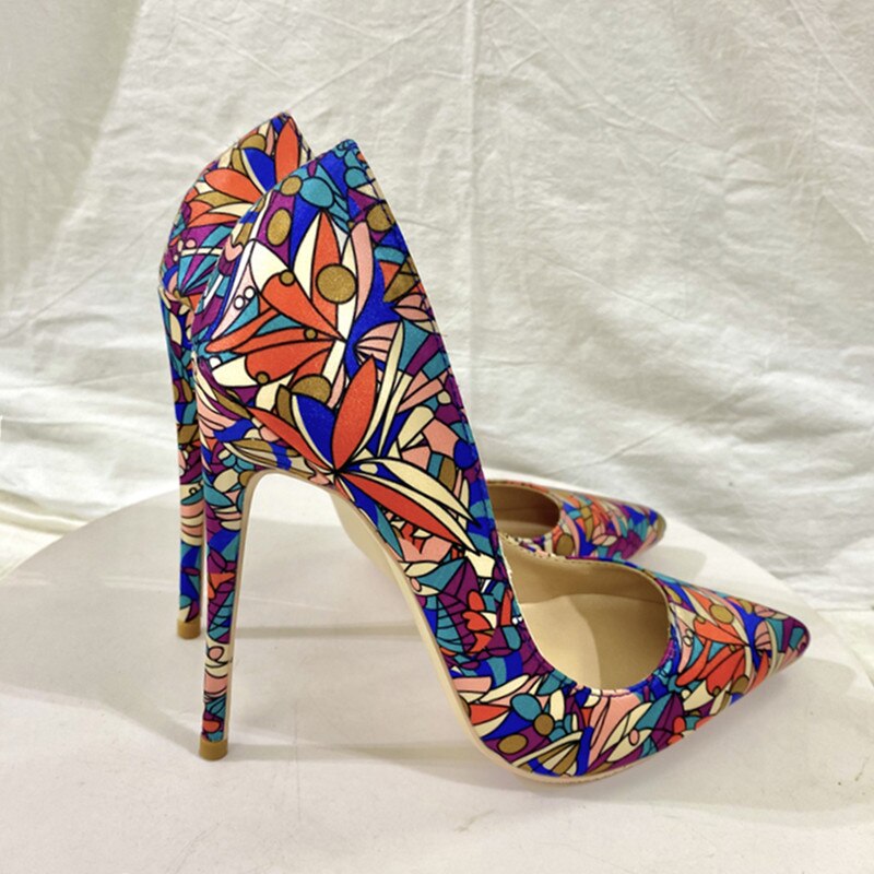 Graphic Pointy Toe Women High Heel Stiletto Pumps | All For Me Today