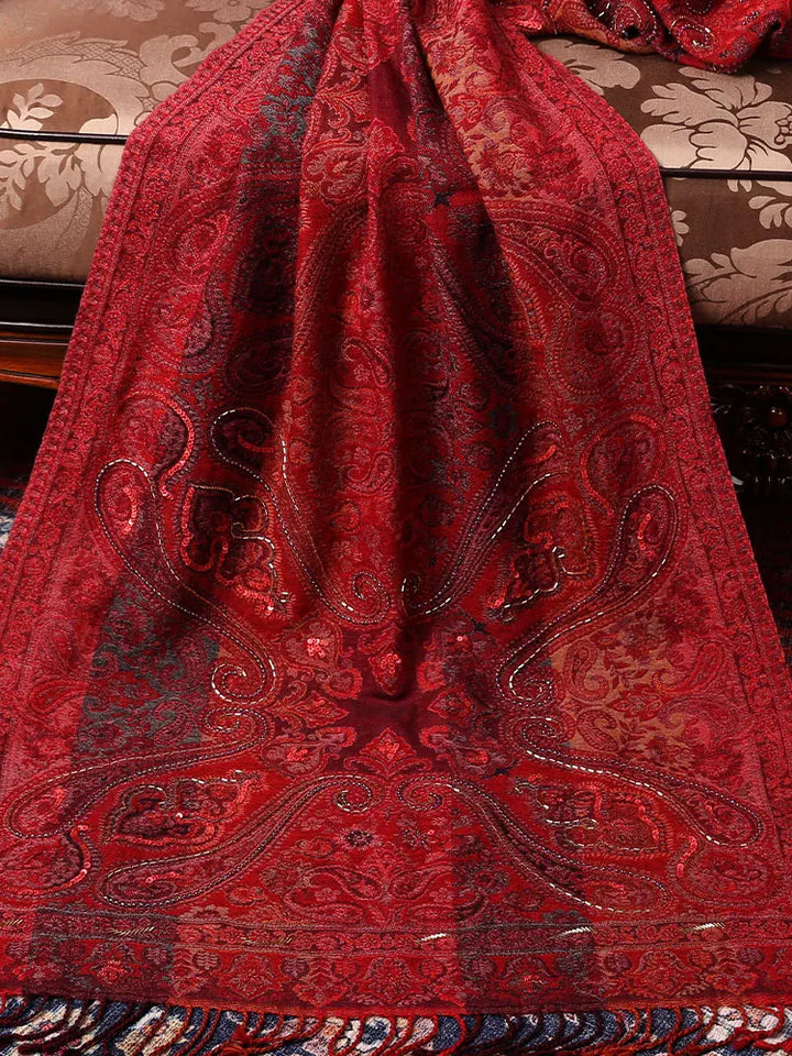 High-end Beading Wool Shawl