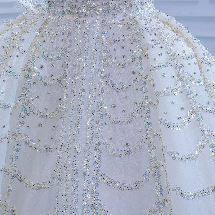 Luxurious Glitter Crystal Wedding Gown