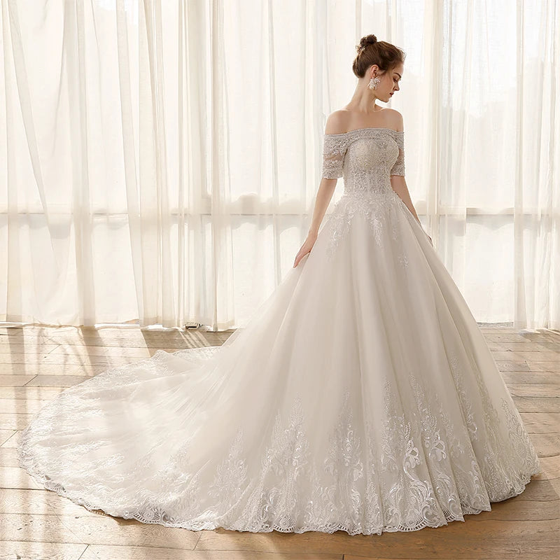 Sophisticated Crystal Beaded Bridal Gown