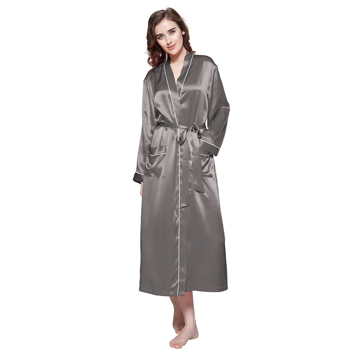 Glamorous Lounging Silk Kimono Robe