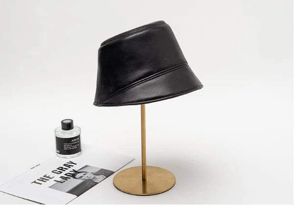 Stylish Leather Bucket Hat