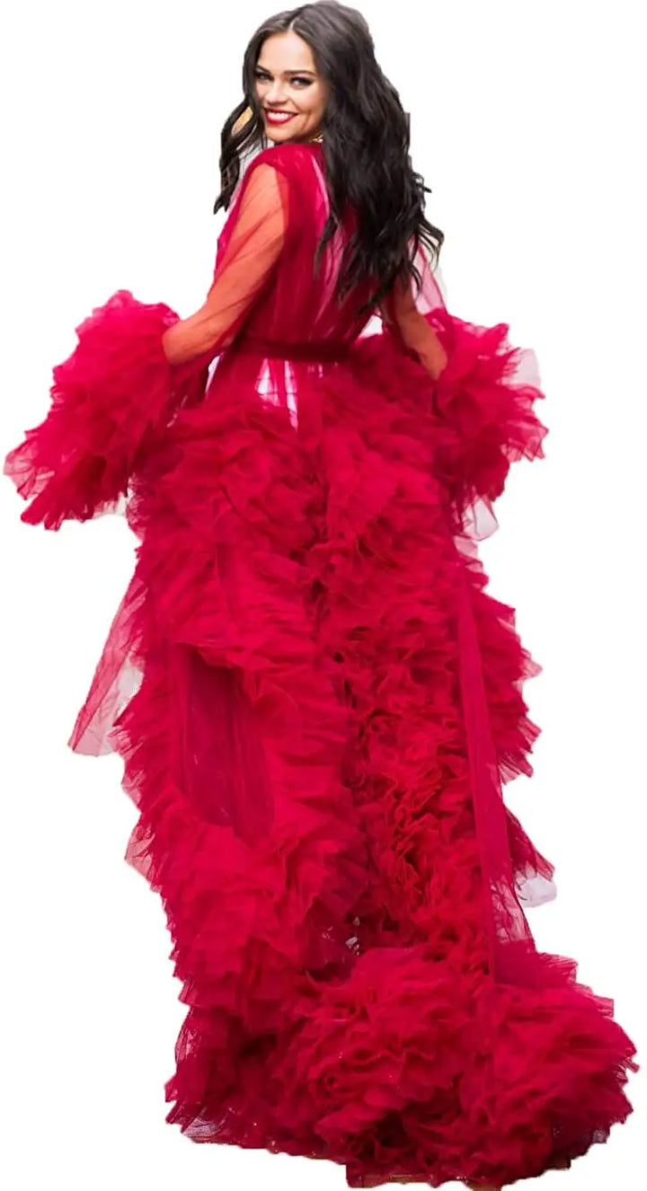 Exquisite Fluffy Tulle Maternity Dress