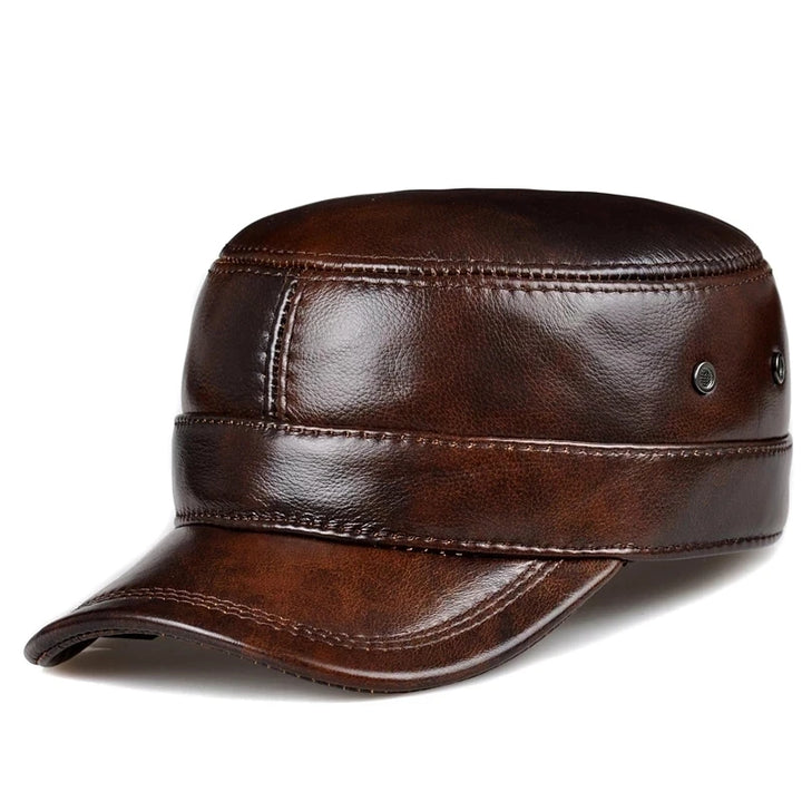 Genuine Leather Snapback Golf Cap