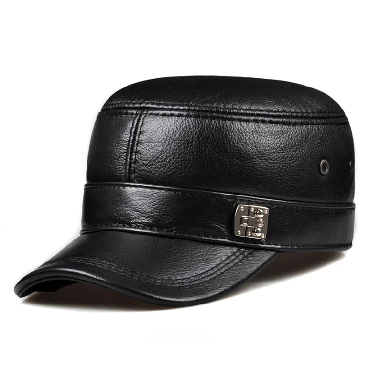 Genuine Leather Snapback Golf Cap