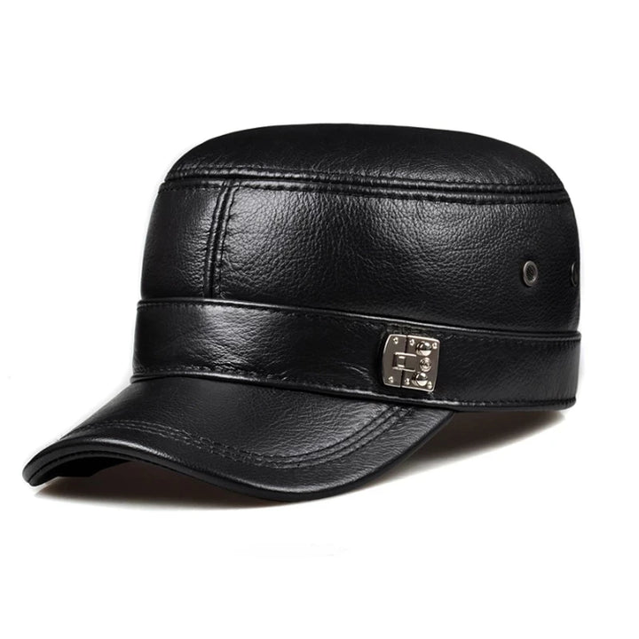 Genuine Leather Snapback Golf Cap