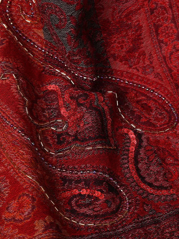 High-end Beading Wool Shawl
