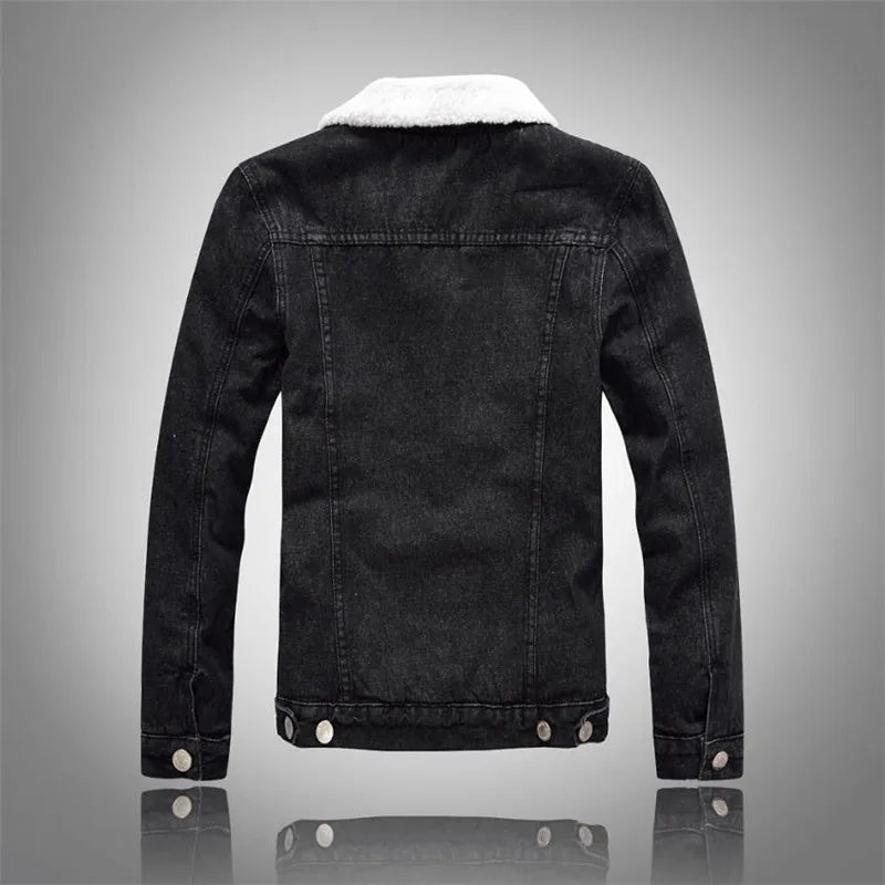 Bomber Wool-Lined Denim Jacket