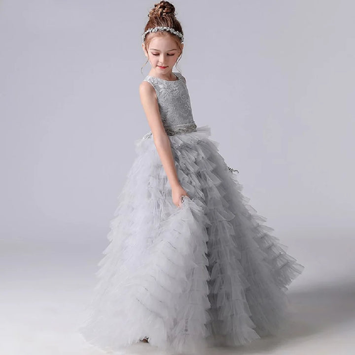Slick Tiered Tulle Flower Party Dress