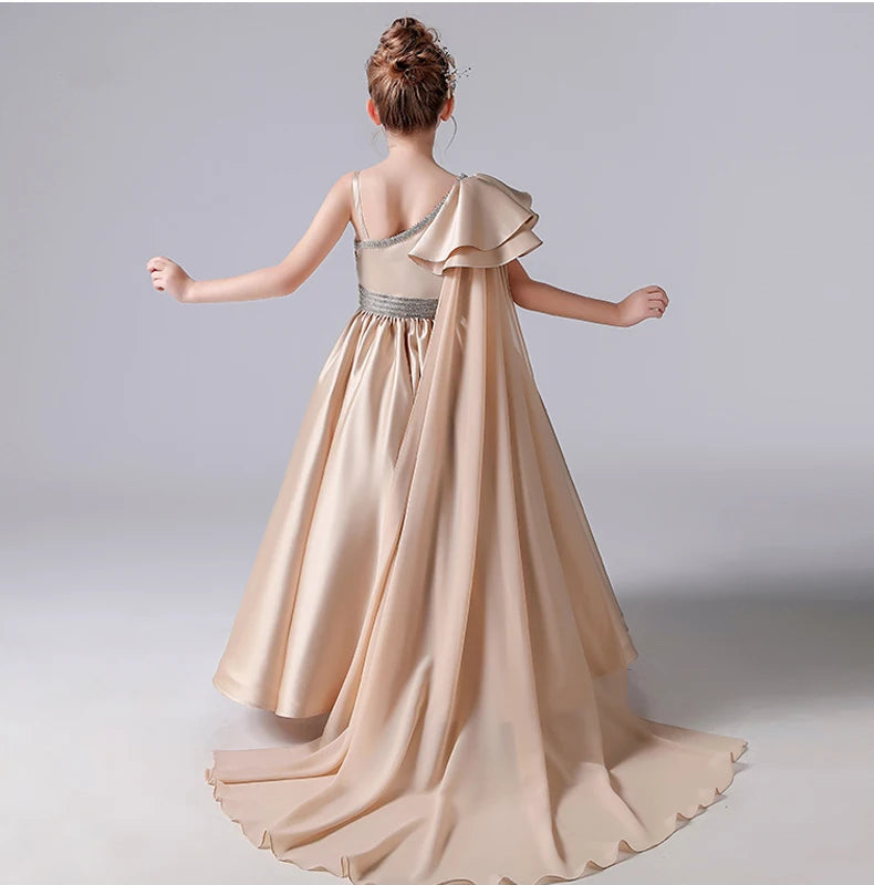 Exquisite One-Shoulder Girl's Ball Gown