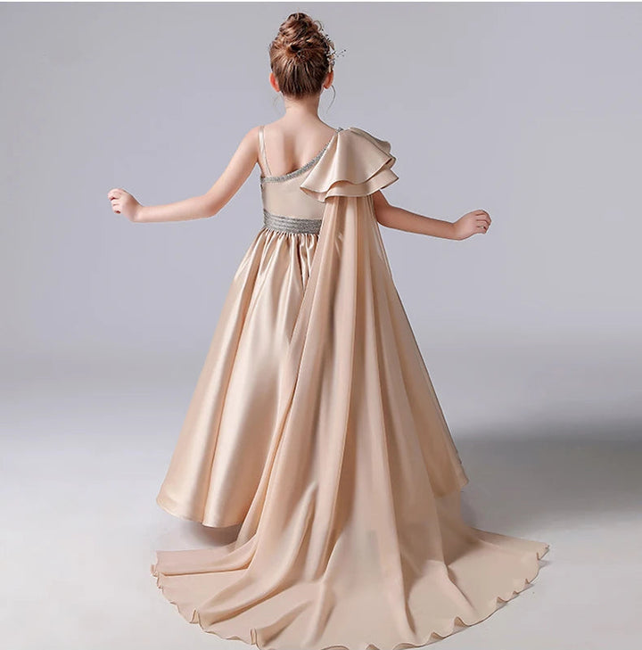 Exquisite One-Shoulder Girl's Ball Gown