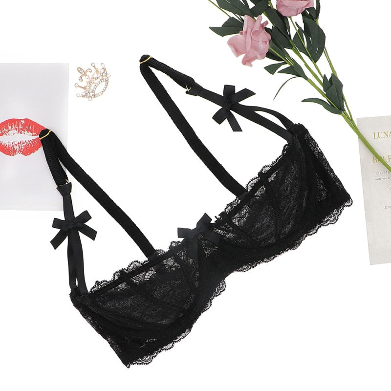 Flowers Embroidered Half Cup Women's Bra| All For Me Today