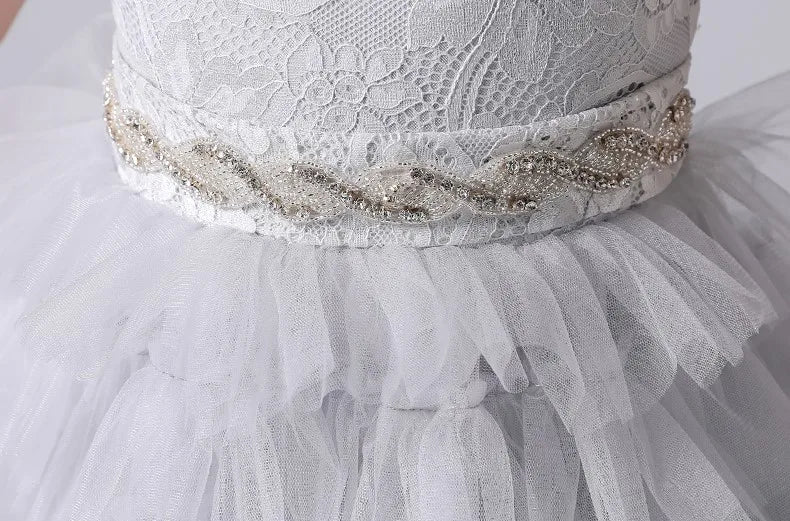 Slick Tiered Tulle Flower Party Dress