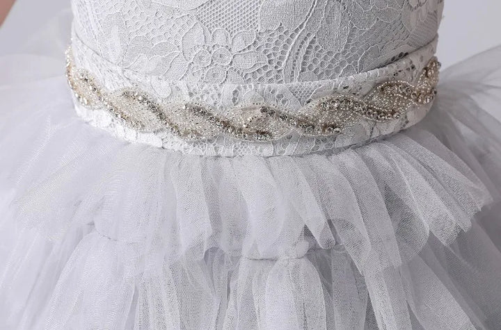 Slick Tiered Tulle Flower Party Dress