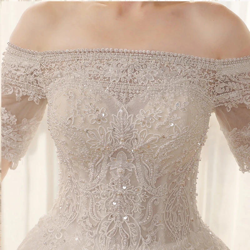 Sophisticated Crystal Beaded Bridal Gown