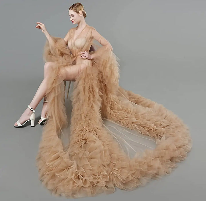 Exquisite Fluffy Tulle Maternity Dress