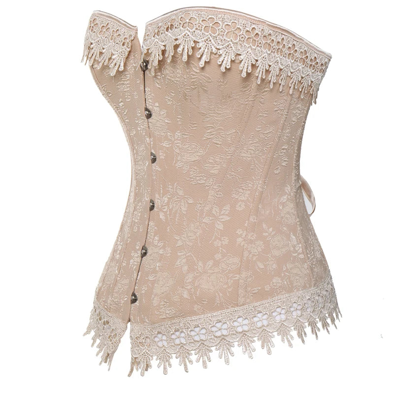 Embroidery Lace Up Women's Corset