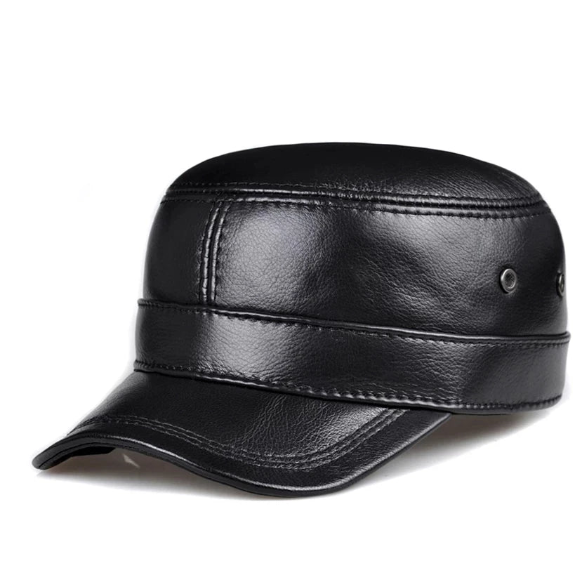 Genuine Leather Snapback Golf Cap