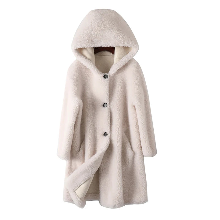 Soft Lamb Fur Medium Length Coat
