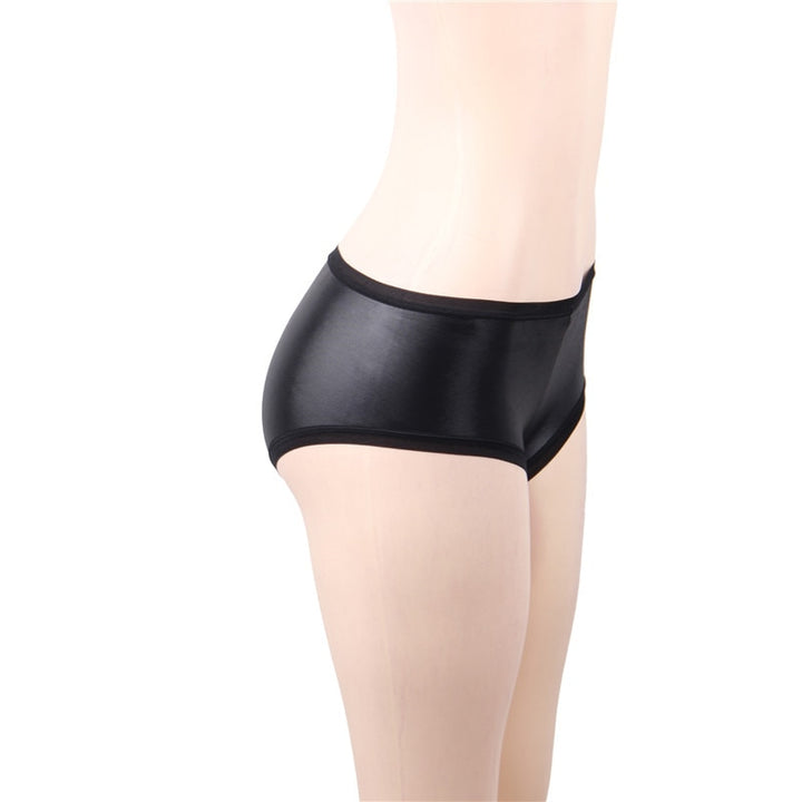 Black Faux Leather Women's Panties| All For Me Today