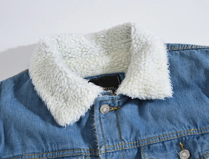 Bomber Wool-Lined Denim Jacket