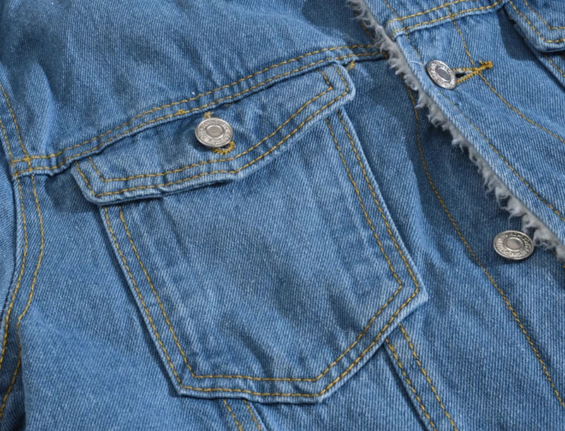 Bomber Wool-Lined Denim Jacket