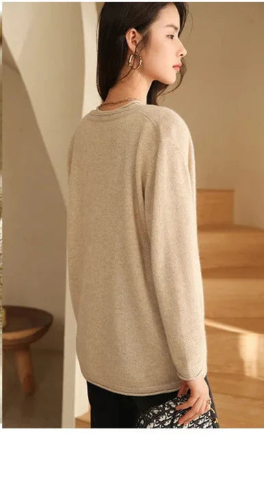 Spoon Collar Loose Fit Cashmere Sweater