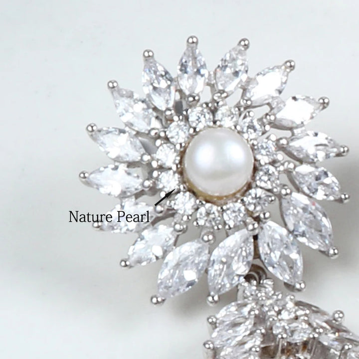 Classic Coral Pearl Drop Earrings