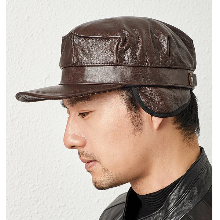 Thermal Genuine Leather Cadet Cap