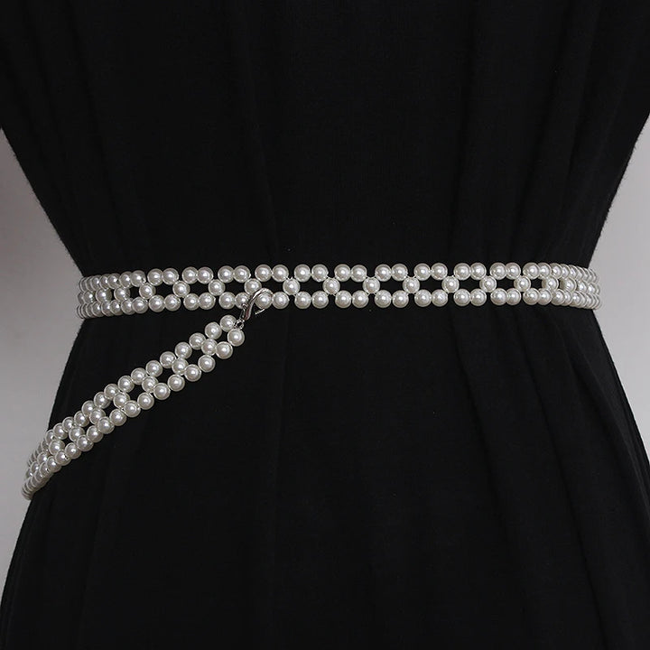 Stunning Pearl Knitted Waist Belt