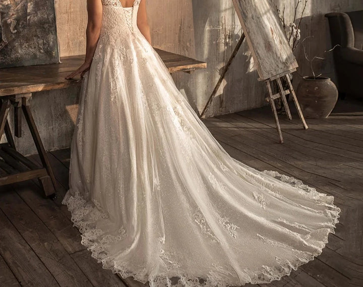 Gorgeous Cap Sleeve Plus Size Bridal Gown