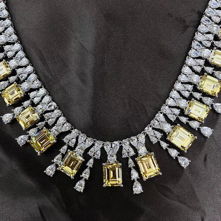 Luxury Emerald Cut Pendant Necklace