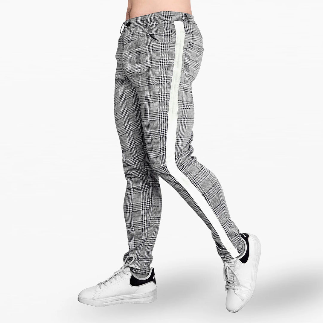 Trendy Plaid Stripe Jogger Pants