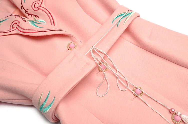 Elegant Embroidered Women's Cloak Coat