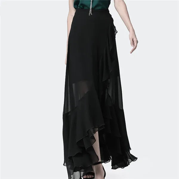 Elegant High Waist Slim-fit Maxi Skirt