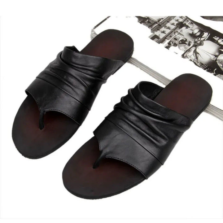 Classic Genuine Leather Slip-On Sandals