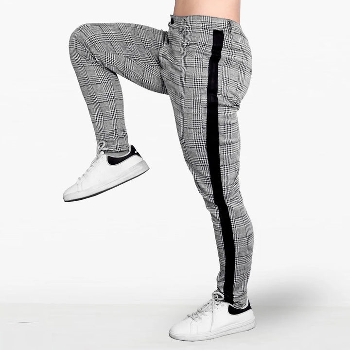 Trendy Plaid Stripe Jogger Pants