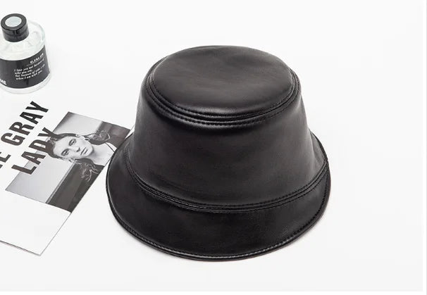 Stylish Leather Bucket Hat