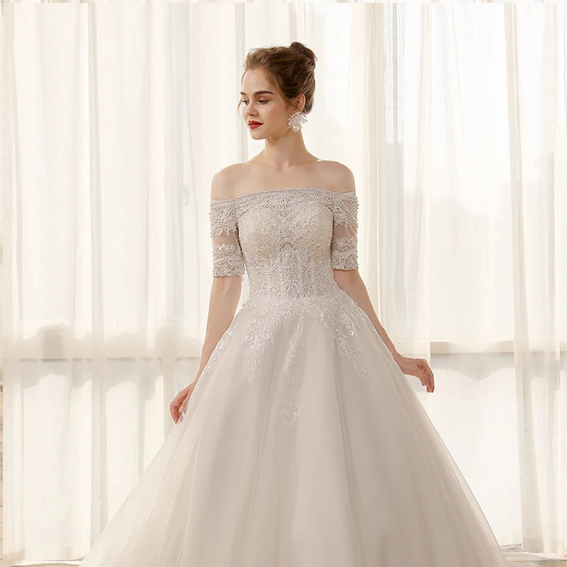 Sophisticated Crystal Beaded Bridal Gown