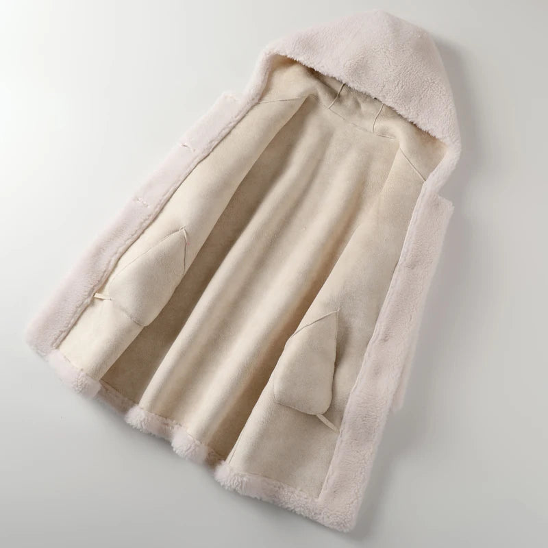 Soft Lamb Fur Medium Length Coat