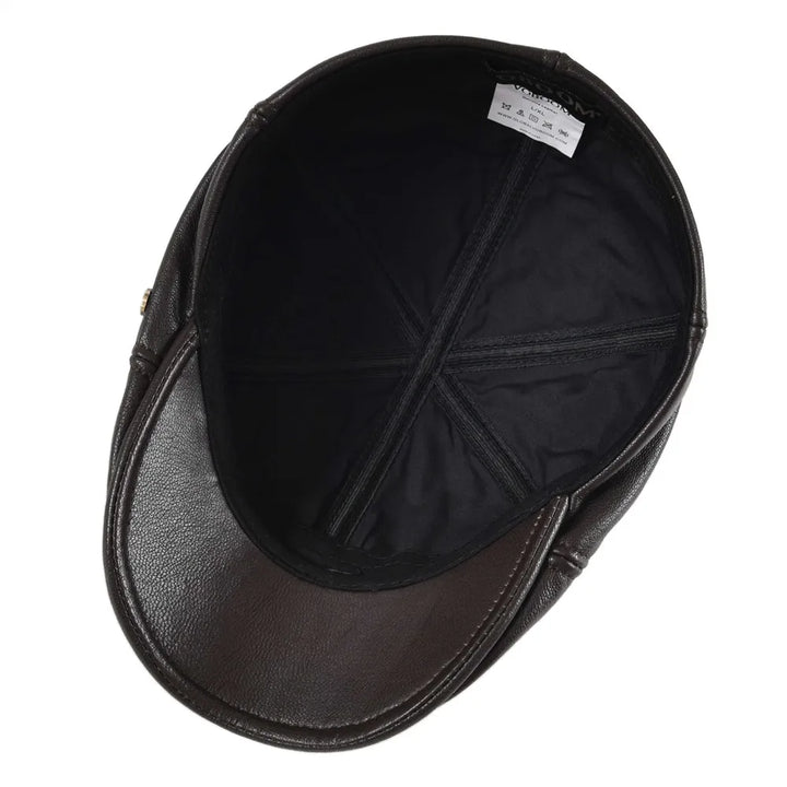 Smart Genuine Leather Flat Cap