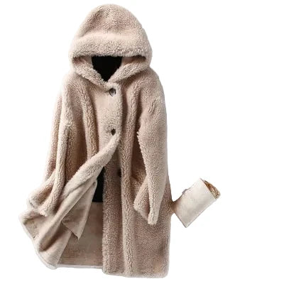 Soft Lamb Fur Medium Length Coat