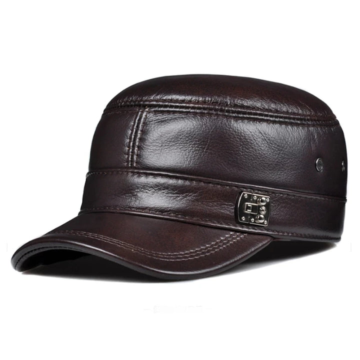 Genuine Leather Snapback Golf Cap