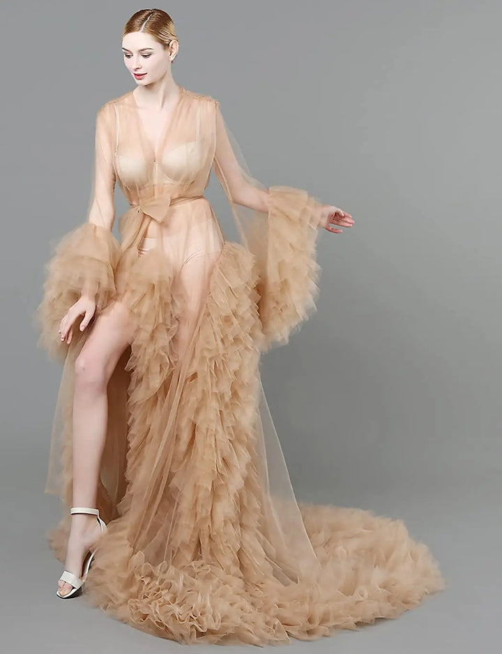 Exquisite Fluffy Tulle Maternity Dress
